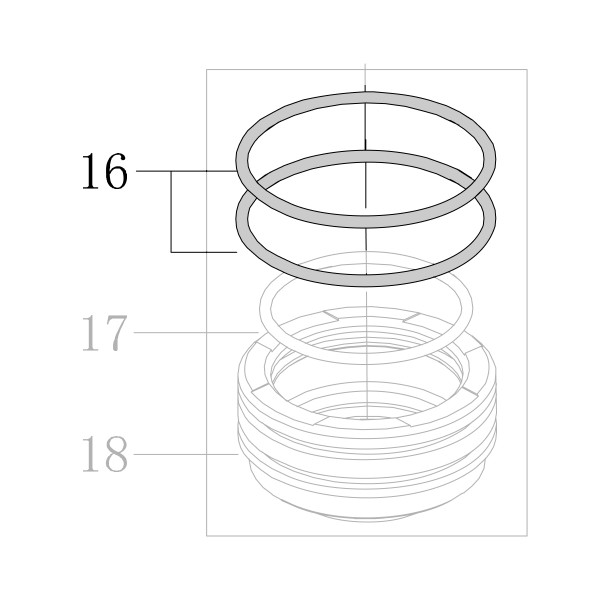 Запчасть B08-052070262 Кольцо уплотнительное 52.07X2.62 CN55-16 N851H-16 N851F-17
