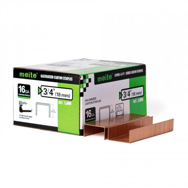 Скоба упаковочная для картона 35/18 (B-18) 16Ga, медная, упак. 1600 шт.