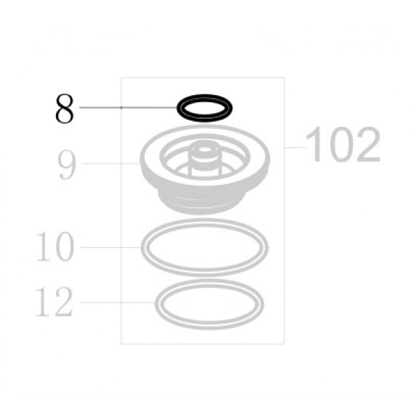 Запчасть B08-010000180 Кольцо уплотнительное 10X1.8 9240B-8 440KB-8