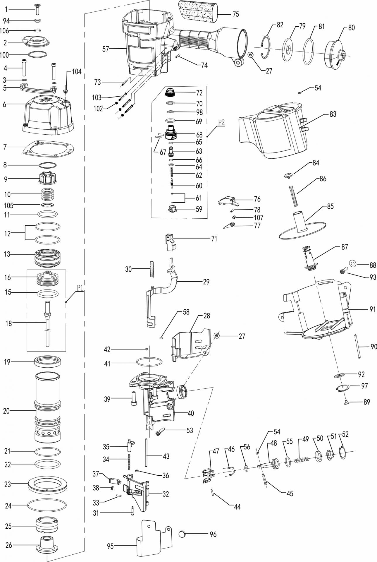 Запчасти для CN80 — взрыв-схема