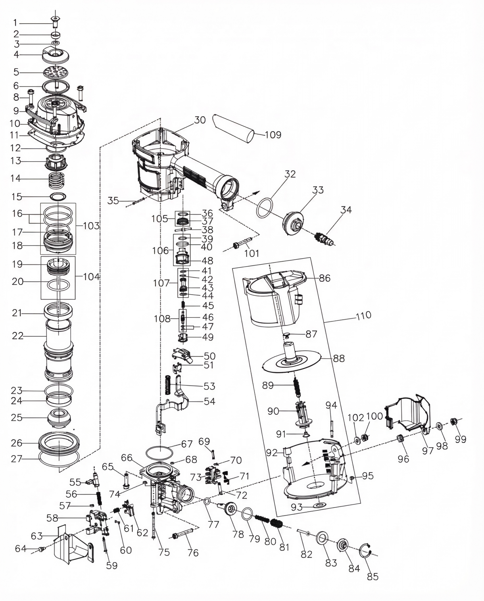 Запчасти для CN70B — взрыв-схема