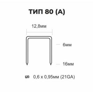 Скобы мебельные обивочные 21GA, тип 80 (A), Meite (вид 3)